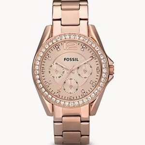 Riley Rose-Tone Stainless Steel Fossil Watch